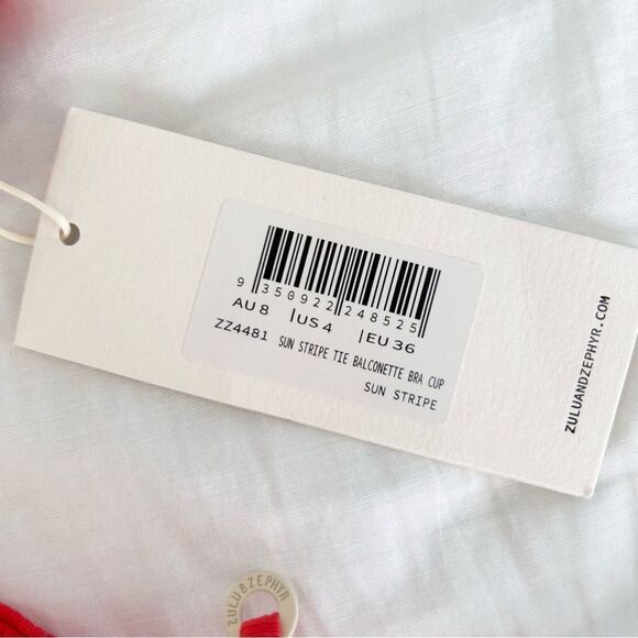 Zulu & Zephyr Sun Stripe Balconette Swim Set US 4 - Picture 3 of 6